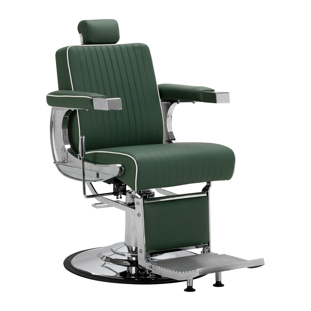 Gabbiano Visionerio barber chair green chrome frame
