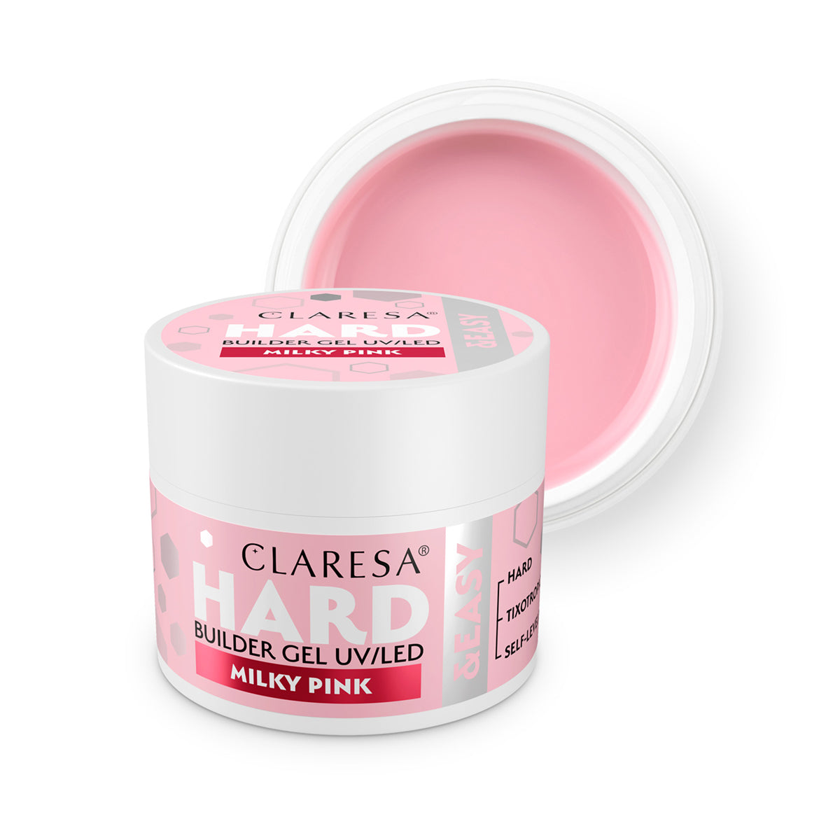 CLARESA STAVĚCÍ GEL HARD&EASY BUILDER GEL MILKY PINK 45g
