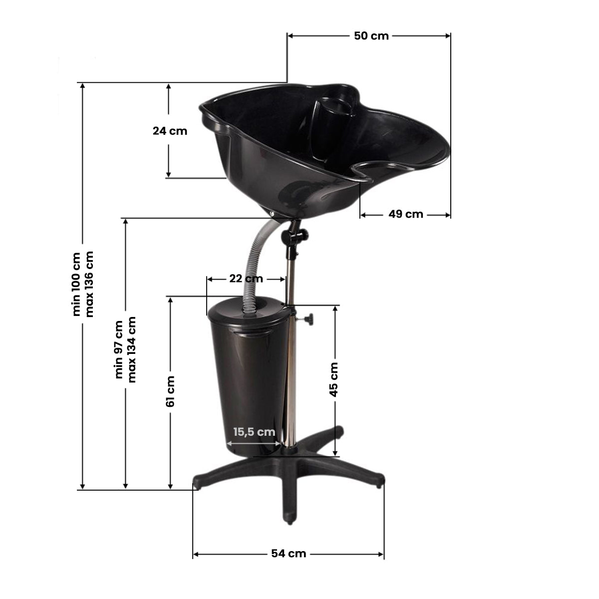 Gabbiano portable barbershop wash unit with ft42-1 tank