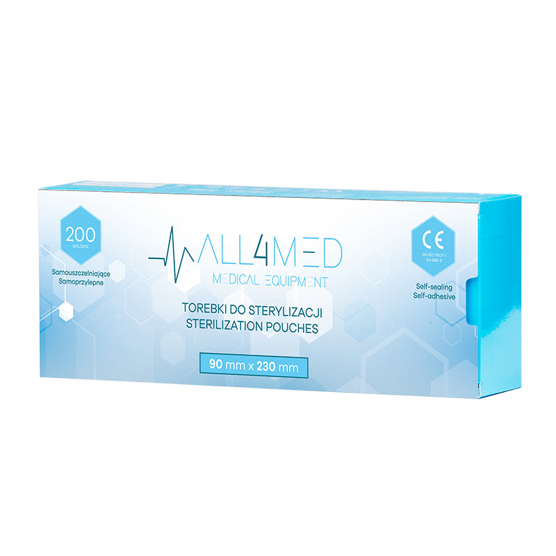All4med autoklávové sterilizační sáčky 90 mm x 230 mm 200 ks.