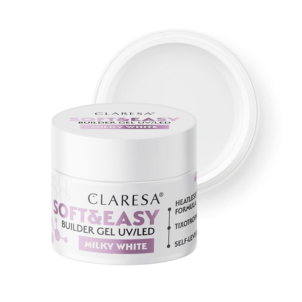 Claresa builder gel Soft&Easy gel mléčně bílý 12g